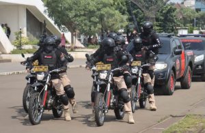 Tim Sanggabuana saat peluncuran di Lapangan Karangpawitan, Karawang, Jawa Barat, Selasa (21/3/2023). Foto Dokumentasi Polres Karawang.