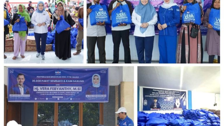 Anggota DPR RI Vera Febyanthy Bagikan 20 Ribu Paket Sembako dan Sarung untuk Masyarakat