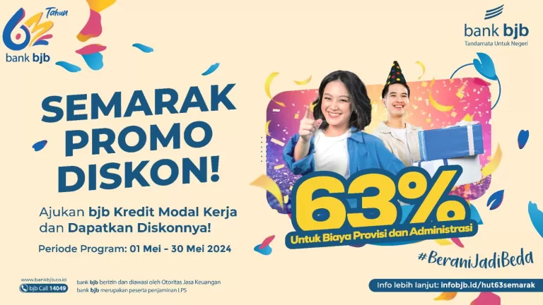 Sambut HUT ke-63, bank bjb Hadirkan  Semarak Promo Diskon 63 Persen