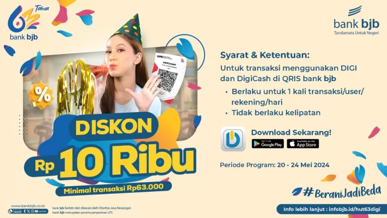 Transaksi via DigiCash dan QRIS bank bjb Bisa Dapat Diskon Menarik