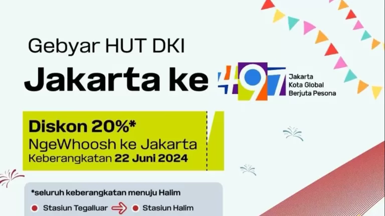 Sambut HUT ke-497 Jakarta, KCIC Diskon Tiket Whoosh 20 Persen