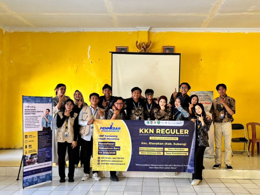 Mahasiswa KKN UBP menggelar workshop digitalisasi UMKM di Desa Rawameneng, Subang, Jawa Barat, Sabtu (26/7/2025).