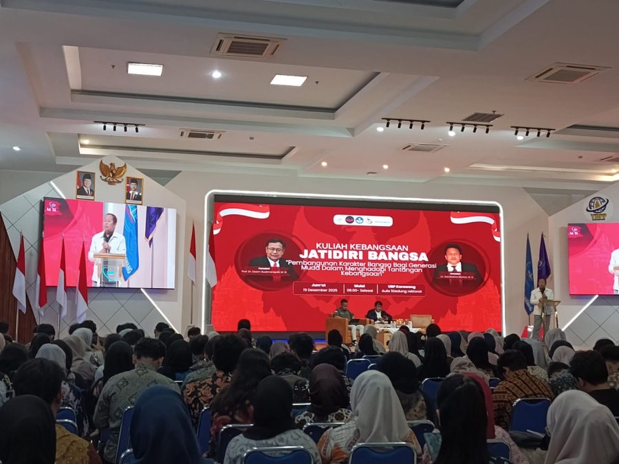 Kuliah kebangsaan Mata Kuliah Jatidiri Bangsa UBP Karawang, Jumat (19/12/2025).
