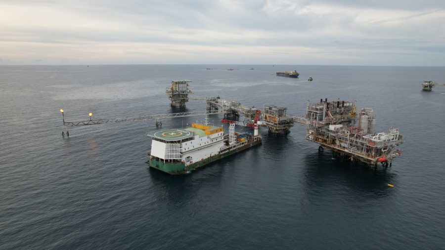 Pengerjaan tiga pipa penyalur bawah laut yang terintegrasi dalam program Pipeline Renew and Replacement Project (PRRP) pada Semester I tahun 2026. Foto dokumentasi PHE ONWJ.