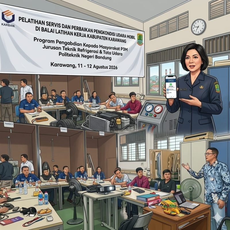 Pelatihan servis AC mobil.